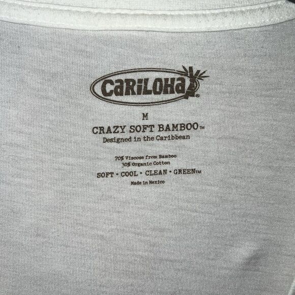 Cariloha Tee Shirt Cozumel Short Sleeve V Neck Medium - Picture 3 of 4